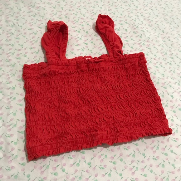 NWOT GAP Kids Cotton Smocked Tube Top Red Girls XXL/Women's S - Picture 1 of 6